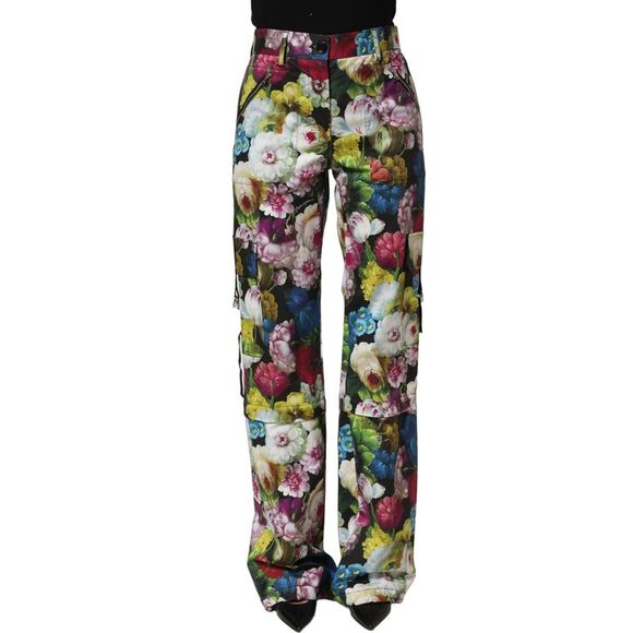 Dolce & Gabbana Pants - Dolce & Gabbana Multicolor Floral High Waist Wide Leg Women's Pants
